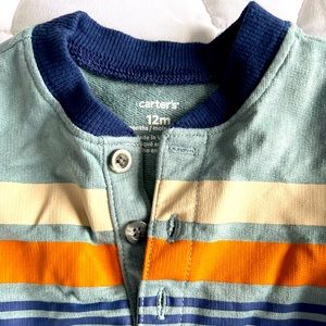 Carters 12m bodysuit! Blue, only worn once as my kid grew quick!